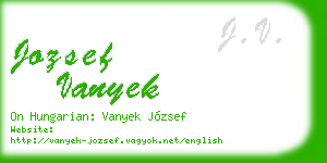jozsef vanyek business card
